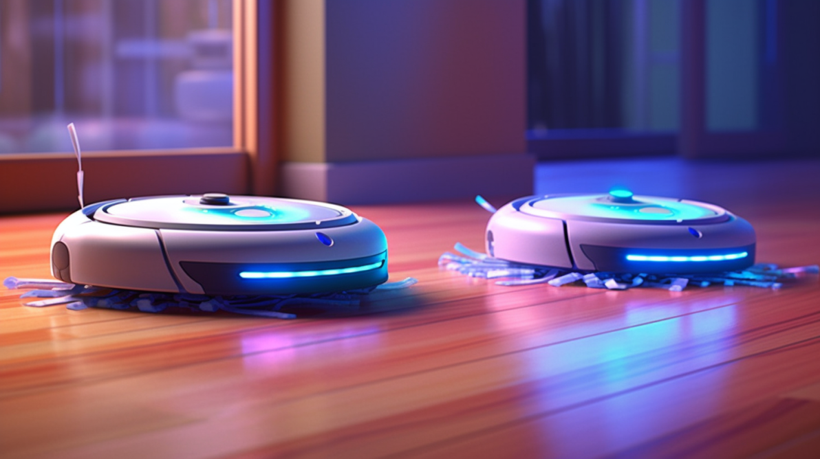 yecayeca a dynamic scene of a robot vacuum cleaner and a robot 13eb4e91 805a 4cc2 8386 78bb87c7ba01